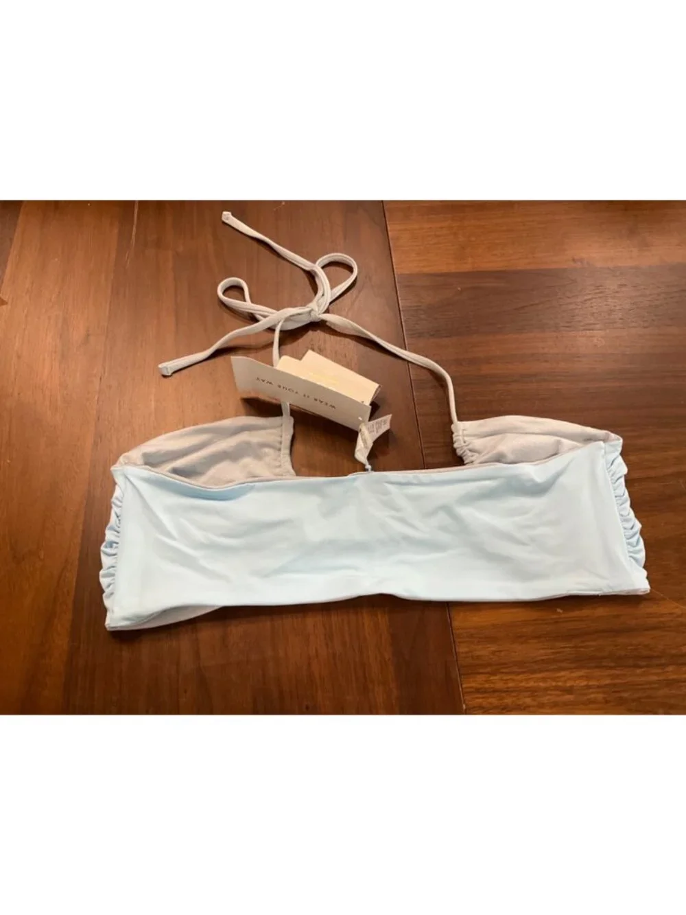 L*Space Reversible Dawn Bandeau Top in Sky Blue XLarge New Womens Swimsuit